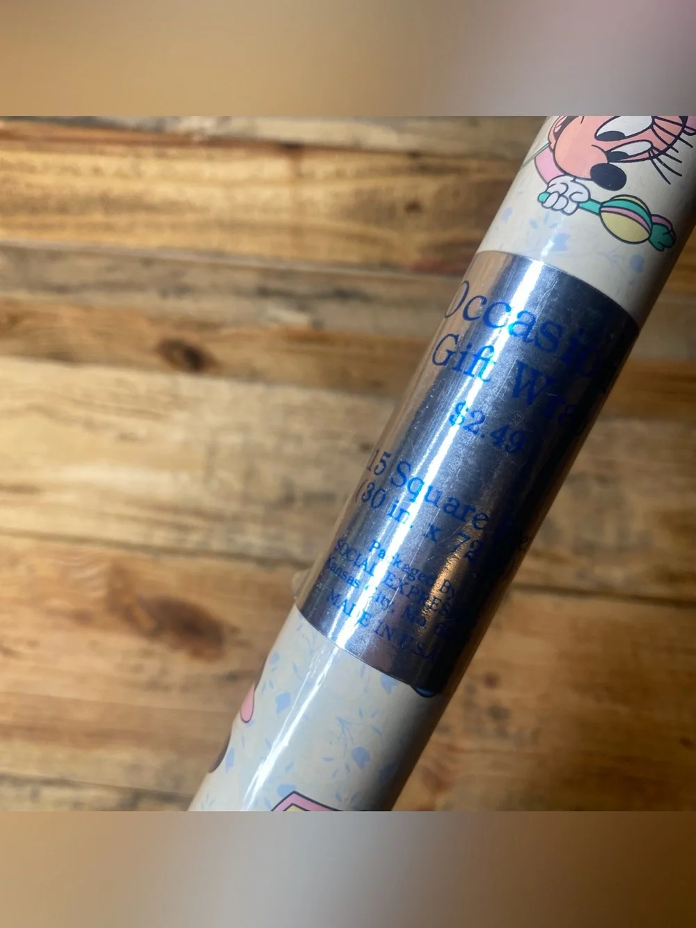 Vintage Gibson Greetings 1980 Walt Disney Baby Mickey Minnie Gift Wrapping Paper